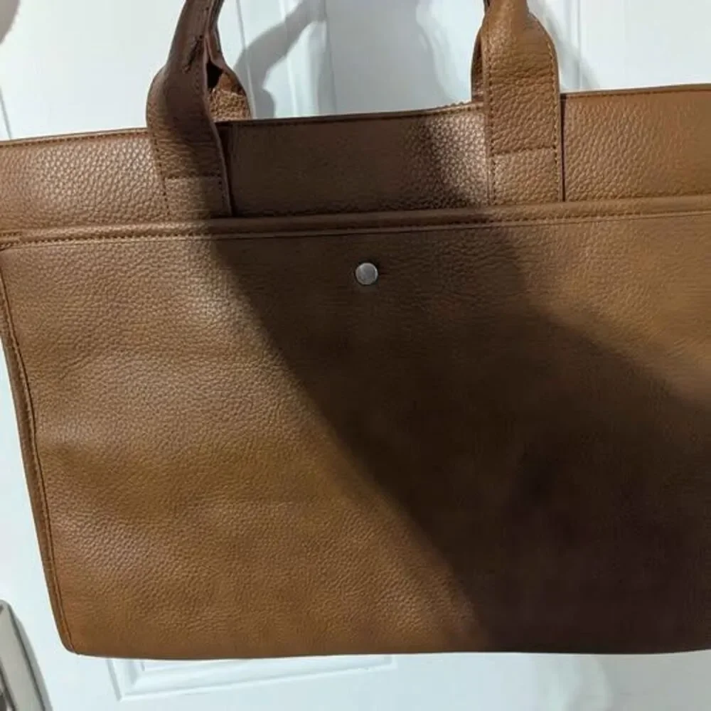 Wrangler Leather Laptop Bag Briefcase NEW w/ Strap Brown Western Style 16.5" - Picture 6 of 7